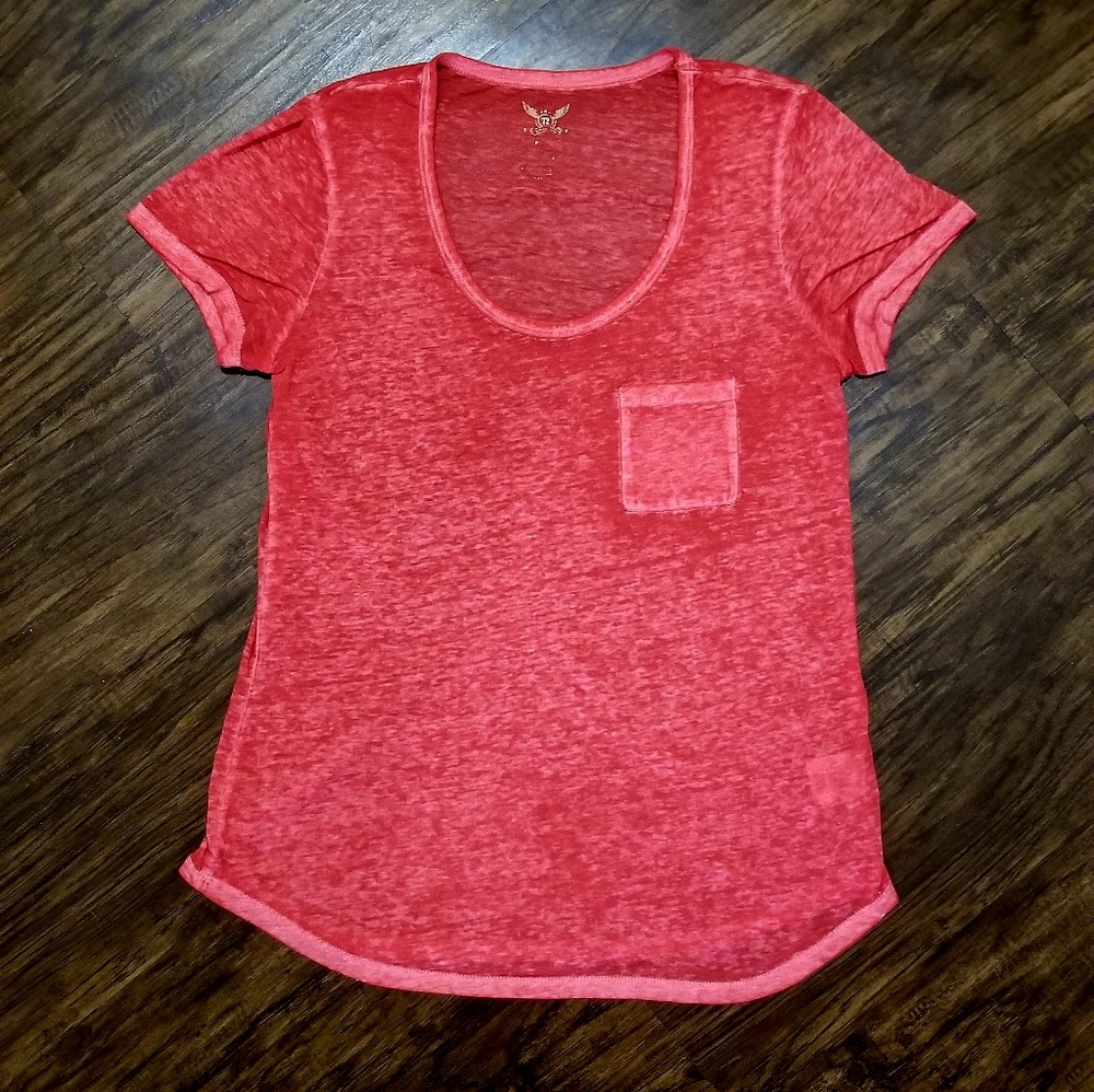 Dark Pink Tee with Pocket
